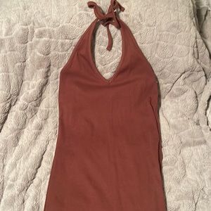 Old Navy Fitted Sleeveless Halter Rib-Knit Midi Dress for Women